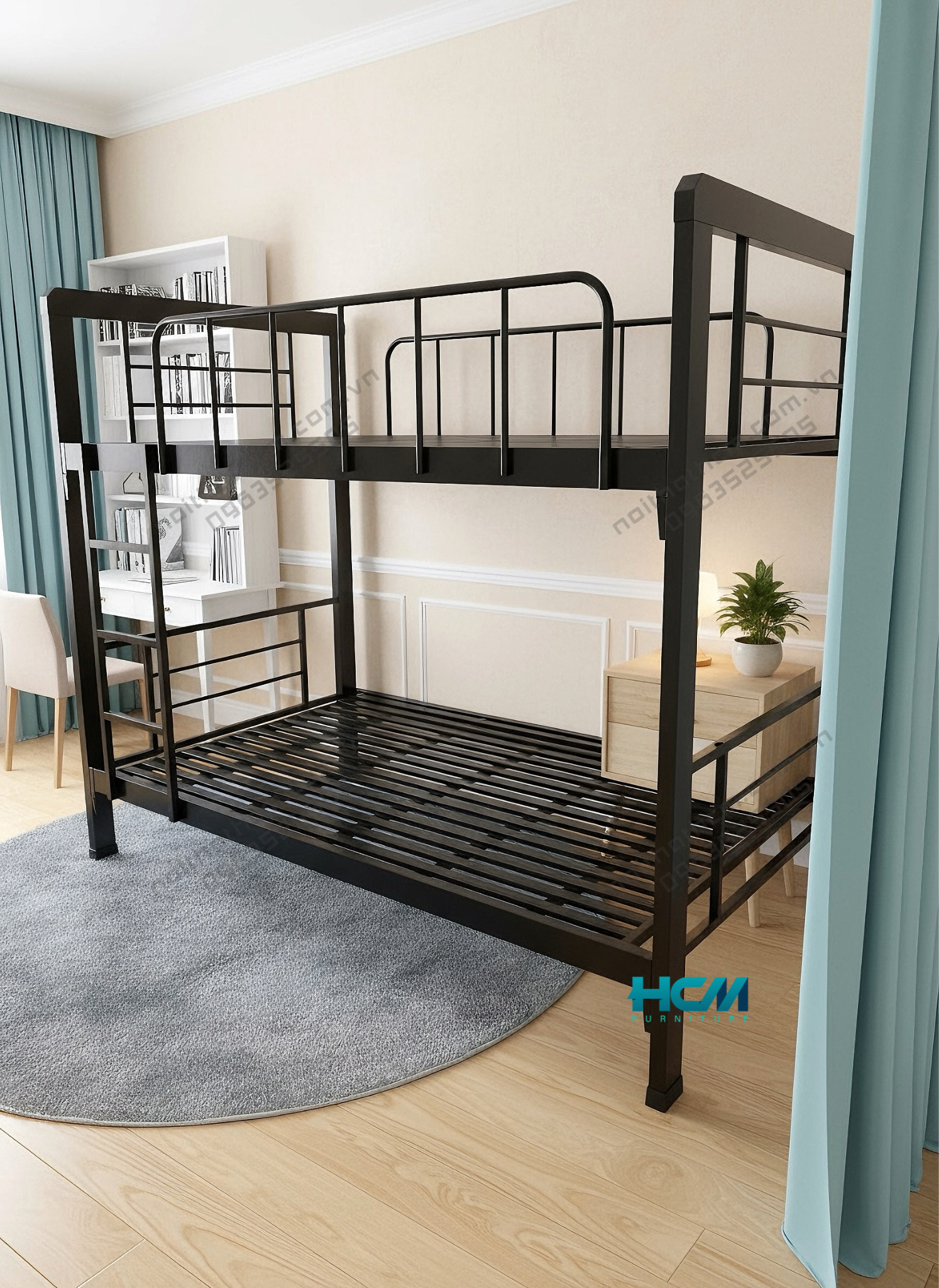 Giường sắt hộp 2 tầng cao cấp 1m x 2m – khung hộp 4×8 siêu chắc, chịu lực mạnh Giường sắt hộp 2 tầng cao cấp 1m x 2m – khung hộp 4×8 siêu chắc, chịu lực mạnh